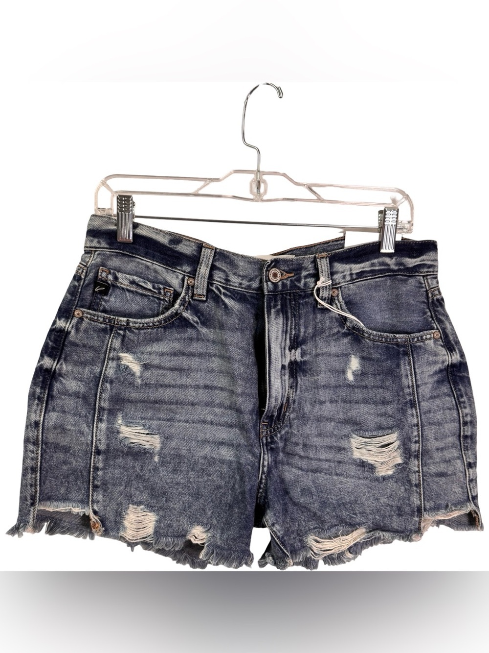 NWT KanCan High Rise Distressed Denim Shorts Size 9/28
